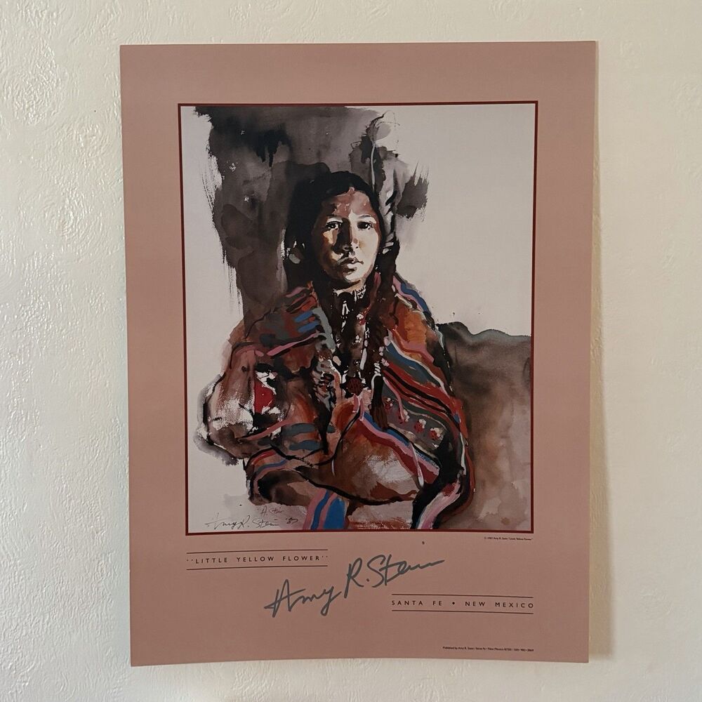 Amy R. Stein Little Yellow Flower Print New Mexico 1987 Poster 28x21” Signed